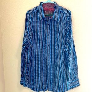 Robert Graham Men Shirt Sz 3XL Blue